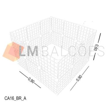 Imagem de Cercadinho Aramado Branco Para Pet - 0,90 X 0,60 X 0,90m - LM Balcoes