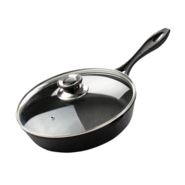 Imagem de Frigideira Ferro Fundido 24 cm Com Tampa Indução Santana