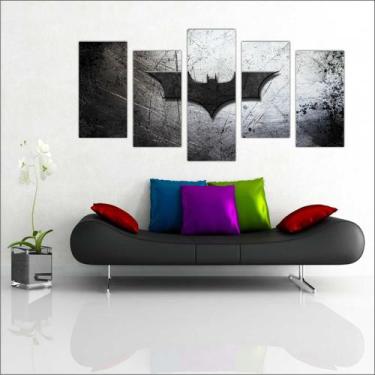 Imagem de Quadro Decorativo Batman Super Heróis Salas 5 peças com Moldura - Vita