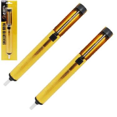 Imagem de Kit 2 Sugador de Solda Manual Alumínio Plástico 19cm Rápido - Ertta