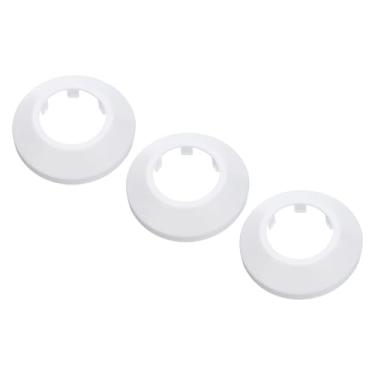 Imagem de PATIKIL Decoração de cobertura de tubo de água serve para 1,26"/32 mm, 3 peças de tubo de água com flange de plástico PP placa de proteção de tubo de drenagem para decoração de tubo de parede, branco