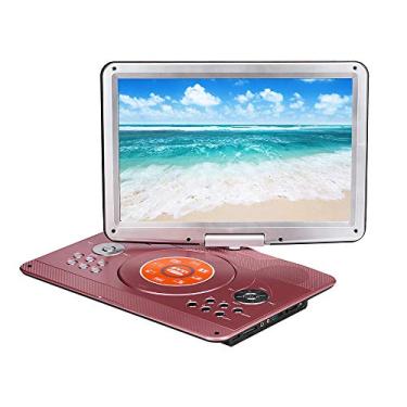 Imagem de YOOHOO Leitor de Dvd Portátil de 16,9" com Controle Remoto, Leitor de Dvd de Tela Grande Giratória Hd de 14,1 '' para Carro, Bateria Recarregável de 6 Horas Suporta Cartão Sd, Porta Usb(Ouro Rosa)