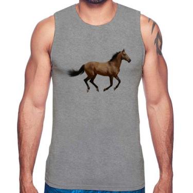 Imagem de Regata Cavalo Correndo - Foca na Moda, Cinza, GG