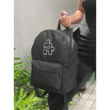 Imagem de Mochila Small QUEBRA-CABEÇA Bolsa Escolar Trabalho Viagem Mala Faculda