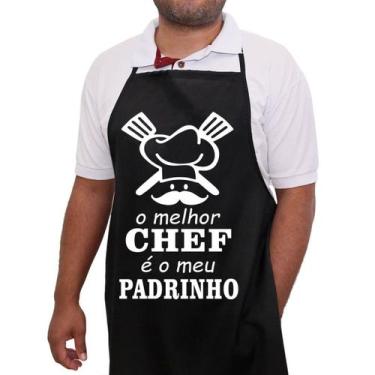 Imagem de Avental Melhor Chef É Meu Padrinho Churrasqueiro Presente Pai - D Lima