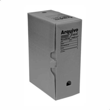 Imagem de Kit 10 Caixa Arquivo Morto A4 Documento Organização Cinza - Polibras