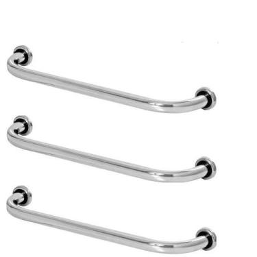 Imagem de Kit 3 barras de apoio reta aluminio 80cm - LAGGE ACESSIBILIDADE