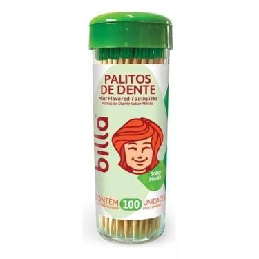 Imagem de Kit 5 Paliteiro C/100und Palito De Dente Sabor Menta Billa 