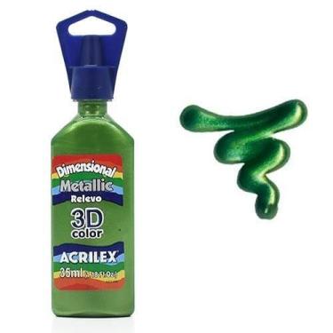 Imagem de Tinta Dimensional Metallic Relevo Acrilex 35ml, 873 - VERDE KIWI