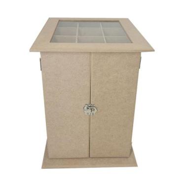 Imagem de Organizador Joias Tampa Vidro com 9 Divisorias 4 Gavetas 21cm Mdf Made