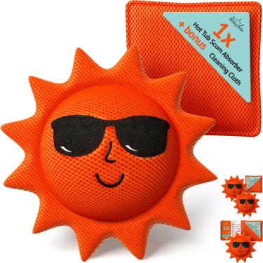 Imagem de BubbyShine Absorvente de espuma para banheira de hidromassagem de spa, acessórios de banheira de hidromassagem para adultos, kit de limpeza de banheira de hidromassagem, limpador de banheira de hidromassagem para superfície interna, esponja de banheira de hidromassagem para espuma, acessórios de spa