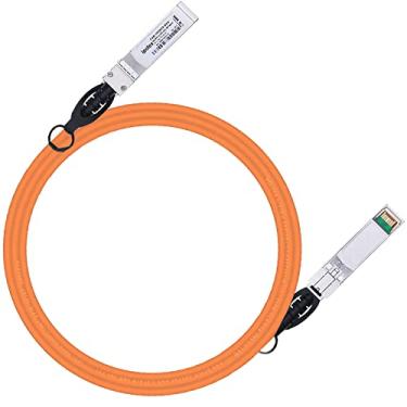 Imagem de ipolex Cabo colorido SFP+ Twinax de 10 G, cabo passivo de cobre (DAC), 2 m (6,56 pés) em laranja, para Cisco SFP-H10GB-CU2M, Meraki, Ubiquit, Mikrotik, Intel, Fortinet, Netgear e mais