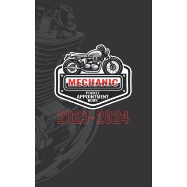 Imagem de Mechanic Pocket Appointment Book 2023-2024: 2-Year Appointment Planner, Weekly, and Daily appointments from 8 a.m. to 10 p.m. with 30 minutes slots for Auto Repair Business
