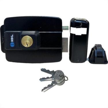 Imagem de Fechadura Eletrica Hdl C-90 Dupla Fixa 12V. Preta