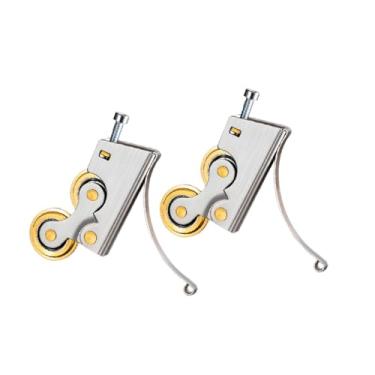 Imagem de Ｂｅｓｇａ 2 peças de tela deslizante porta tandem rolo cobre roda ferragem facilmente instalar para madeira guarda-roupa acessório substituição, Roda Dupla Convexa