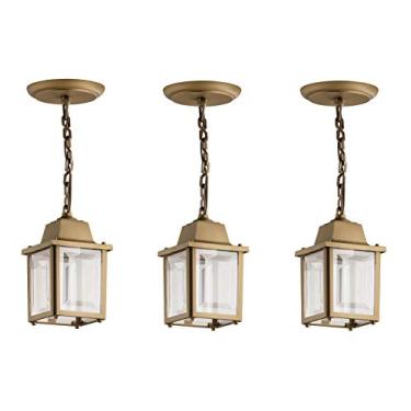 Imagem de 3 Pendente Externo Colonial Ouro Velho Vintage Pergolado Acl96