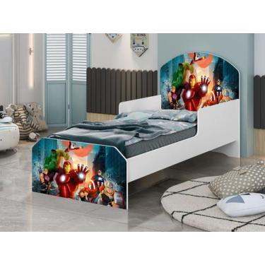 Imagem de Mini Cama Infantil para Meninos com Colchão Avengers  Heróis - Anyben