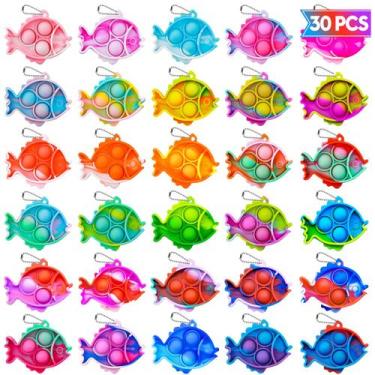 Imagem de Chaveiro Fidget Toy Genuvi Pop Fish - Pacote com 30 Unidades para Cria