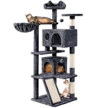 Imagem de Torre de Gato Topeakmart 144,5cm - 2 Condominios e Poste de Arranhões