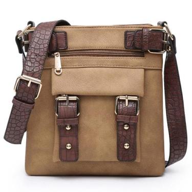 Imagem de Bolsa tiracolo Dasein Top em couro macio com cinto para mulheres