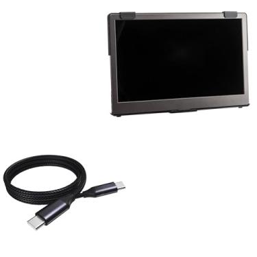 Imagem de Cabo Gechic On-Lap 1306H, BoxWave [Cabo PD DirectSync (90 cm) - USB-C para USB-C (100 W)] Tipo C trançado de 0,9 m para carregamento e sincronização Gechic On-Lap 1306H, 2101H, 1503H - Preto Jet