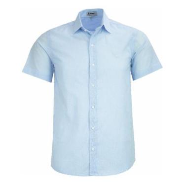Imagem de Camisa Social Amil Masculina Manga Curta Comfort 1845, Azul bebê, 3