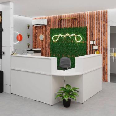 Imagem de Balcão Atendimento de Canto em L Recepção Consultório 140x60cm