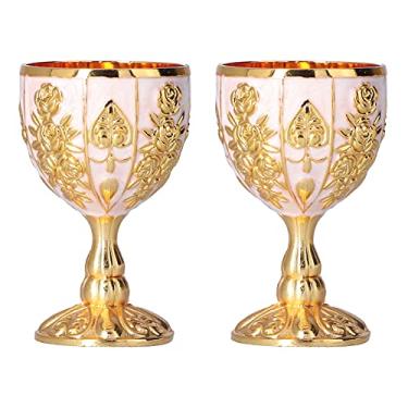 Imagem de Goblete de Metal 30ml Goblet, Ornamentos retrô de Europeia, Decoração Portátil de Viagem, Coleção de Casas Com Conjunto de Vinhos, para Presentes, Xícara de chá (Pumpkin Golden