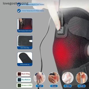 Imagem de Joelheira Elétrica Massagem Fisioterapia Aquecida Infravermelho Reabil