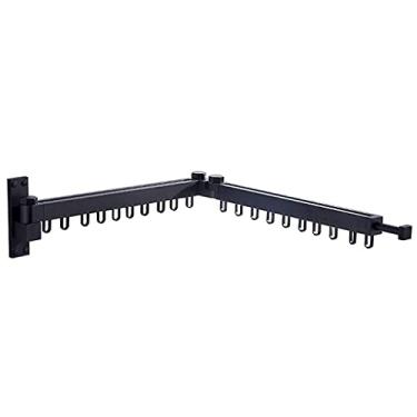 Imagem de Cabideiro invisível para secar roupa arejador extensível dobrável secador de parede cabide de alumínio lavagem toalha giratório poste banheiro varanda elegante esperançoso
