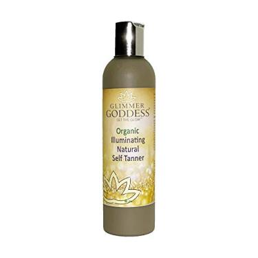 Imagem de GLIMMER GODDESS Autobronzeador Orgânico - Loção Bronzeadora Natural - Vegano, Sem Crueldade, Sem Parabenos - Sem Manchas, Hidratante, Bronzeado Duradouro, Ingredientes Totalmente Naturais, 8 Oz