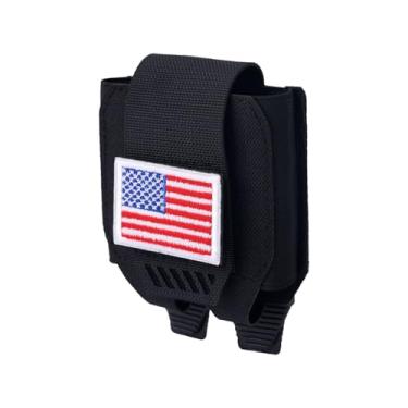 Imagem de Bolsa para algemas, suporte de algema para cinto de serviço com emblema da bandeira dos EUA para aplicação da lei acessórios de pulso capa guarda de segurança para cinto de colete policial