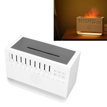 Imagem de Difusor de Chama de Ruído Branco, Umidificador de Luz Noturna Com Máquina de Som de 3 Em 1, Aromaterapia, 8 Sons, Alimentação de USB, Caixa de Sono para Casa, Escritório, Timer
