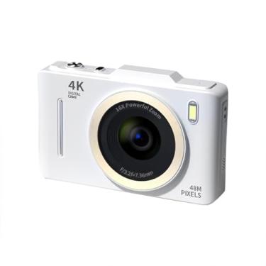 Imagem de Câmera digital 4K, pixels de 4800 W, tela HD de 2,8 polegadas, zoom digital de 16x, foco automático AF, flash embutido, vem com filtro de beleza para câmera digital infantil (branca)