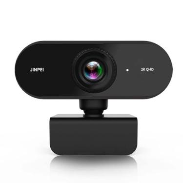 Imagem de Jinpei Webcam QHD 2K com microfone, câmera de computador Web, Plug and Play, para Zoom/Skype/Teams, conferências e chamadas de vídeo JW-01B-2K