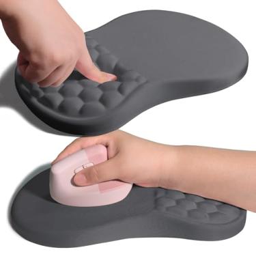 Imagem de Armanza Mouse pad ergonômico com suporte de pulso para juntas com almofada de espuma de memória, colisão de massagem, alívio da dor no túnel do carpo, design de inclinação para descanso de pulso, 30 x