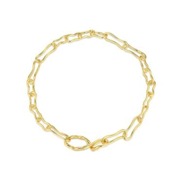 Imagem de SNGIA #113, colar de corrente infinito irregular, Large, Banhado a ouro, Sem Pedra Preciosa