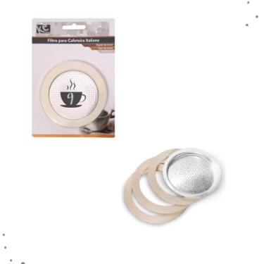 Imagem de Filtros Para Cafeteira Italiana De Alumínio Com 3 Borrachas De Vedação (9 xicaras)