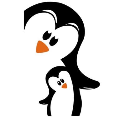 Imagem de Adesivo Decoração Cozinha Geladeira Pinguim Pai e Filhote - Jhow Adesi