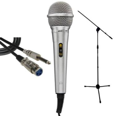 Imagem de Kit microfone mxt c/ fio + cabo mxt p10/xlrf 5m + pedestal
