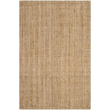 Imagem de Tapete de trança de juta natural 5,6 cm cor de cedro de madeira de cedro, tecido à mão e reversível para sala de estar e cozinha, tapete de pano trançado de juta 61 x 91 cm, tapete de pano de fazenda,