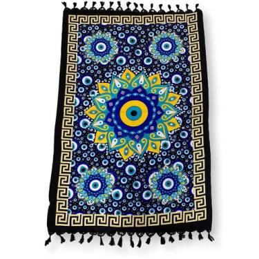 Imagem de Canga Saída de Praia Poliéster Estampa Olho Grego e Mandala - Sarat Mo
