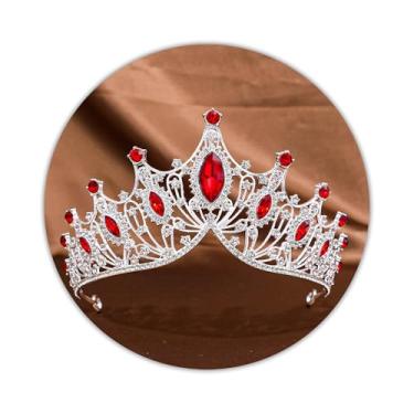 Imagem de TAROSE Coroa para mulheres e meninas, tiaras de cristal rainha com strass, coroa de deusa para casamento, noiva, aniversário, princesa, chá de panela, acessórios de cabelo para mulheres