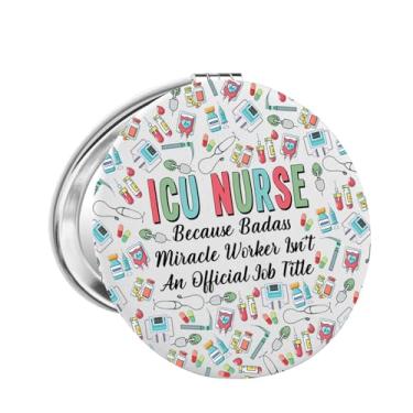 Imagem de FAADBUK Presente de enfermeira ICU Unidade de cuidados intensivos espelho de maquiagem para enfermeira trauma enfermeira ICU presente de formatura (espelho de enfermeira ICU)