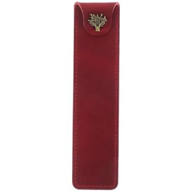 Imagem de NUOBESTY Estojo De Couro Para Caneta, Único, Capa Macia Fonte, Suprimentos Mesa Duráveis (Vinho Tinto)