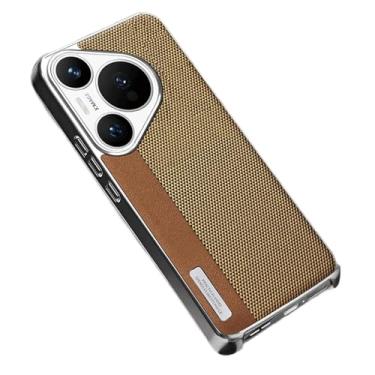 Imagem de FWYANZH Capa de couro para Huawei Pura 70 Ultra/70 Pro +/70 Pro/70, revestimento minimalista sem borda capa de emenda cor elegante capa anti-impressão digital, marrom, 70 Pro