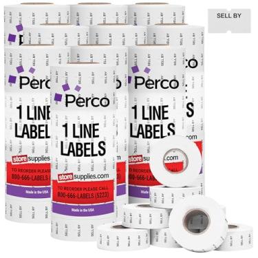 Imagem de Impressão em preto na etiqueta branca "Vendido por" para pistola de etiqueta Perco 1 Line, 10- Sleeve White, SELL BY