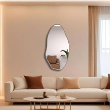 Imagem de Espelho Grande Orgânico 115x60 Decoração Corpo Inteiro com Moldura de 