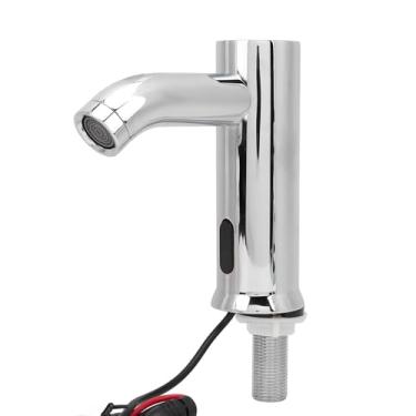 Imagem de Diydeg Torneira de Pia de Banheiro Sem Toque, Torneira Comercial Sem Toques Sem Toque, Torneiras de Sensor Automático de Bateria de Aço Inoxidável