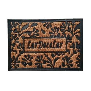 Imagem de Capacho Fibra De Coco Antiderrapante Panamá 40x60cm Uzoo - Floral